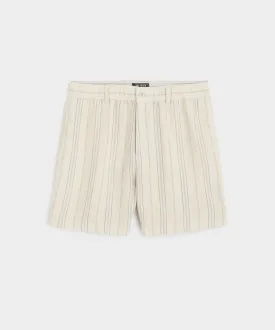 5" Linen Beachcomber Short in Cream Stripe