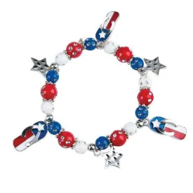 American Flag Flip Flop Bracelet Craft Kit (2 Pack)