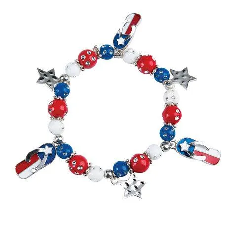 American Flag Flip Flop Bracelet Craft Kit (2 Pack)