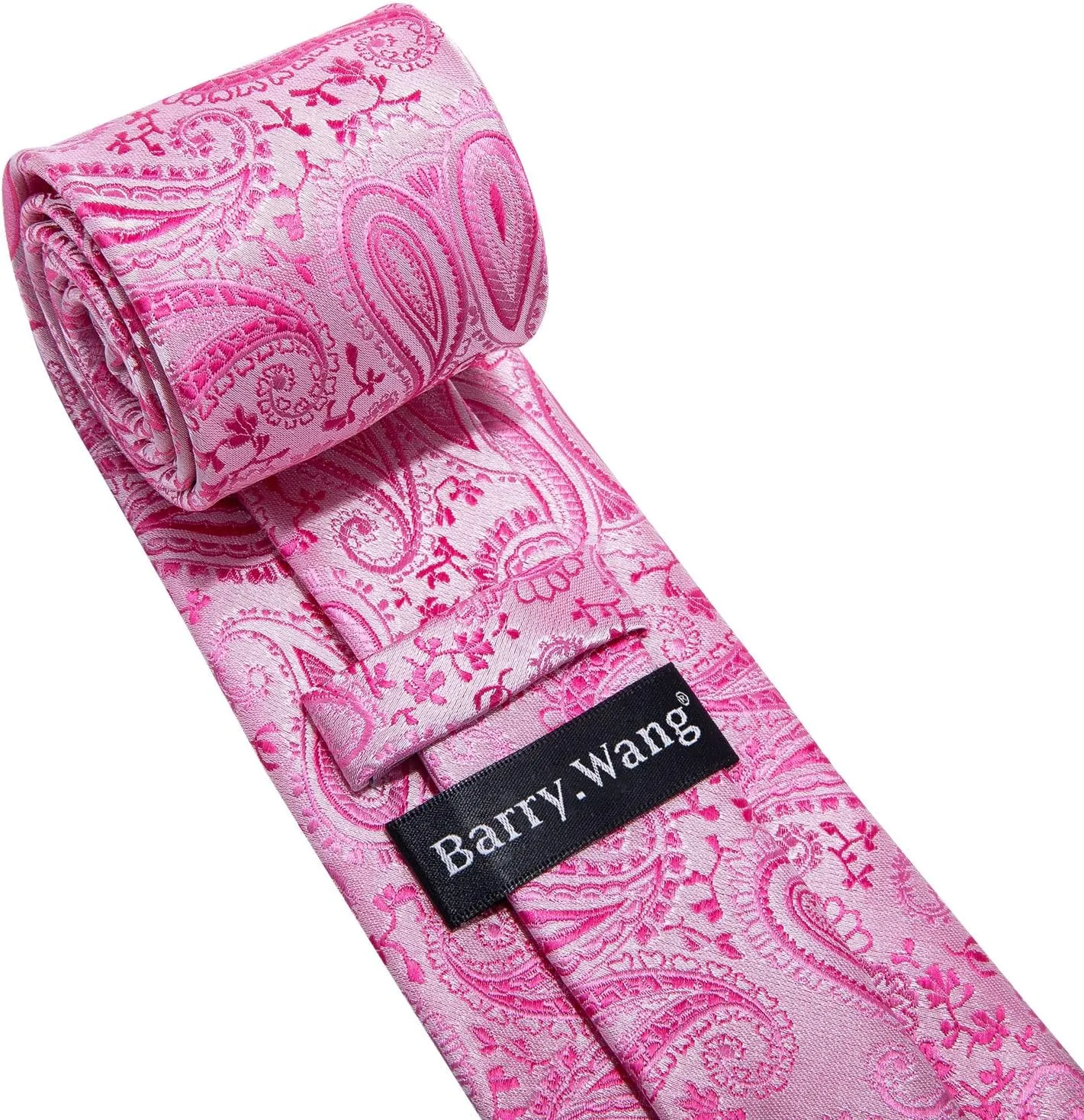 Barry.Wang Paisley Tie Fashion Set Hanky Cufflinks Neckties for Men Woven Silk