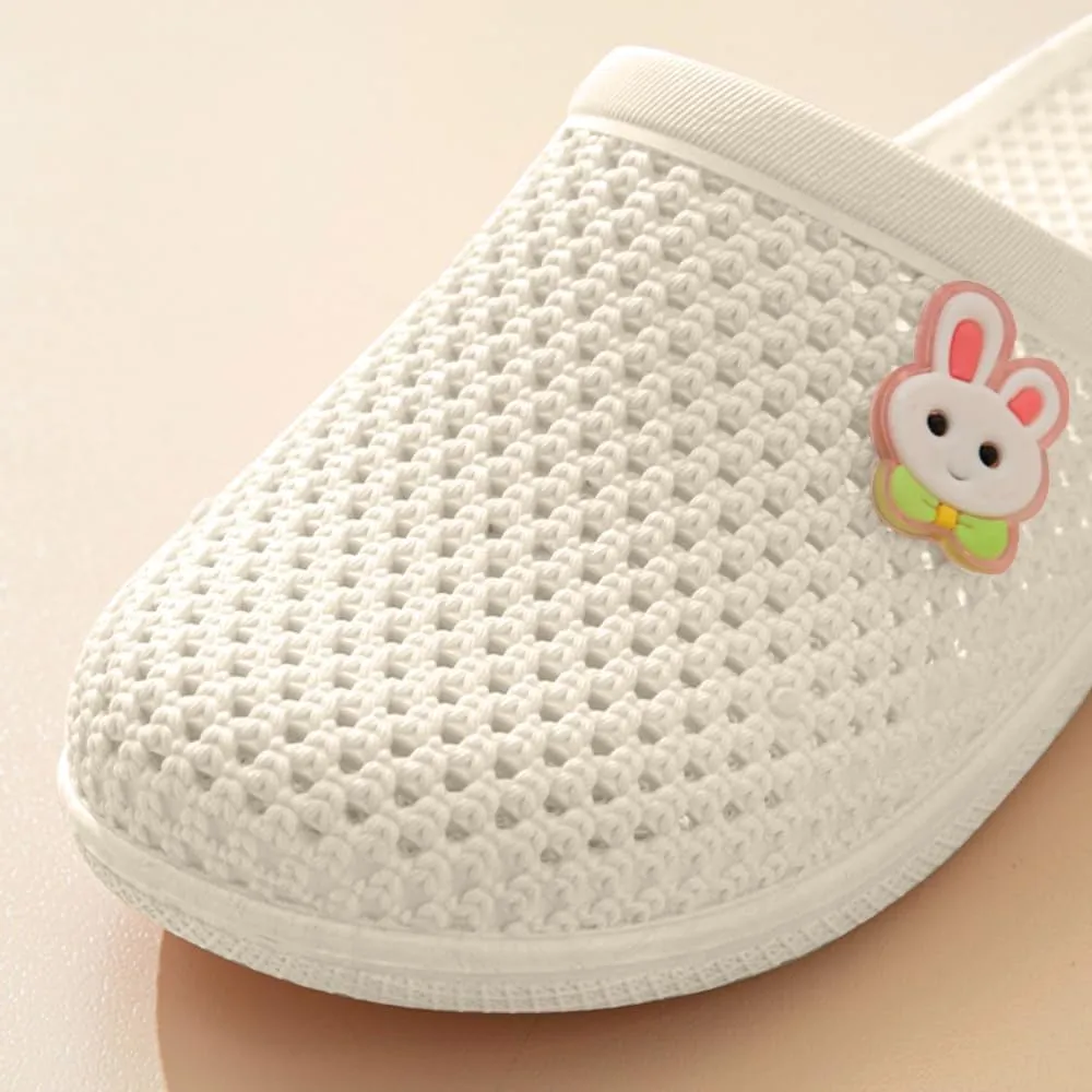 Bunny Slippers Bathroom Slippers Cave Flip-flops Flat Top Slippers Female Soft Sole Non-slip Indoor and Outdoor Wear Casual