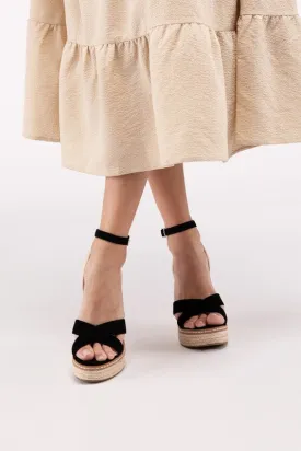 Crisscross Ankle Strap Espadrille Platform Wedge Sandals