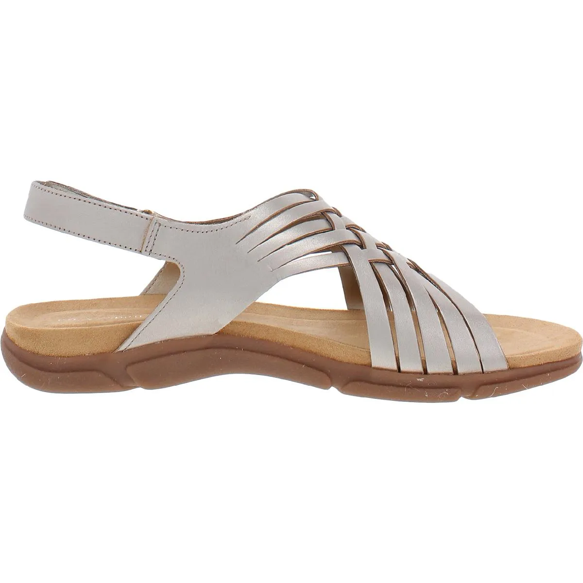 Easy Spirit Womens Mar Leather Slingback Flat Sandals