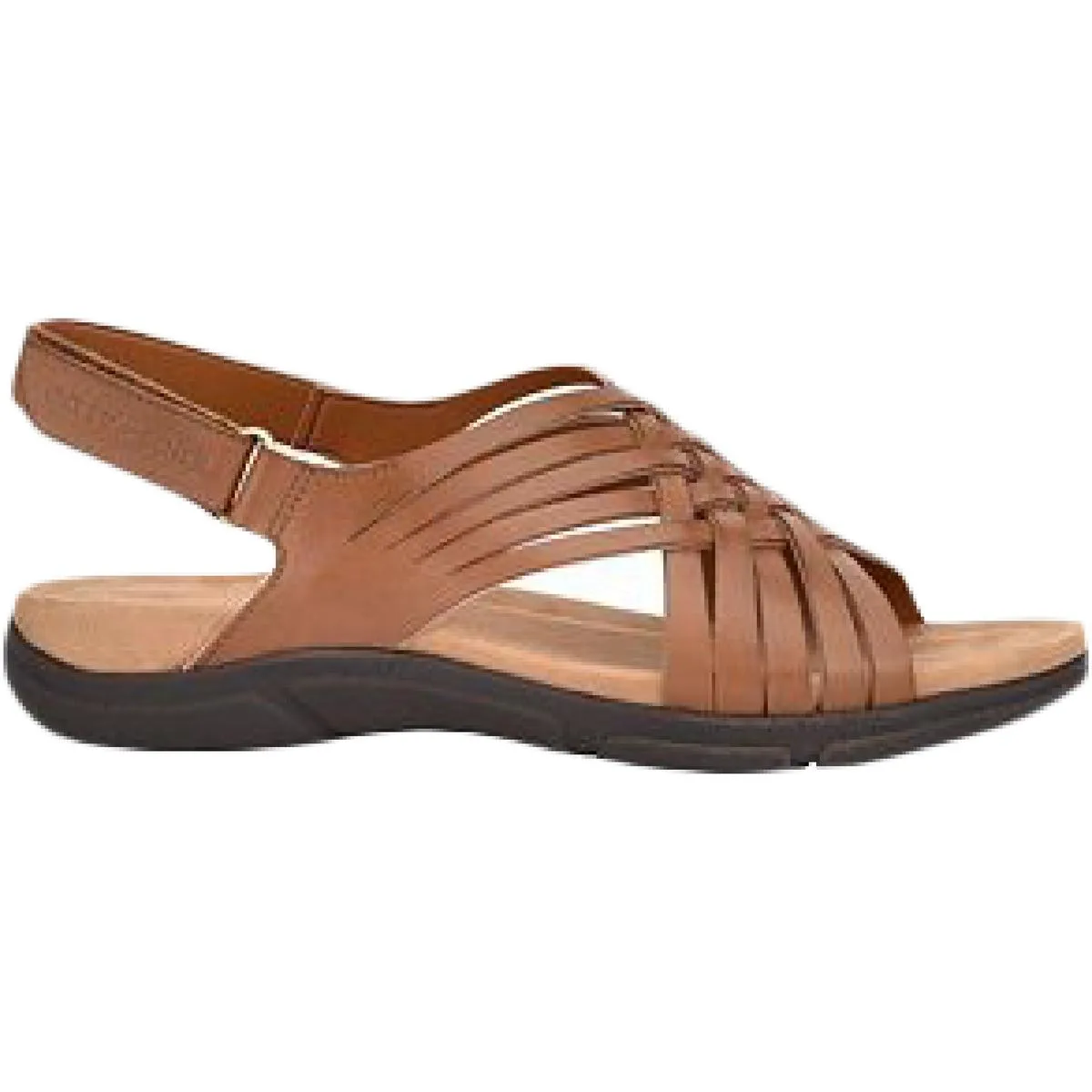 Easy Spirit Womens Mar Leather Slingback Flat Sandals
