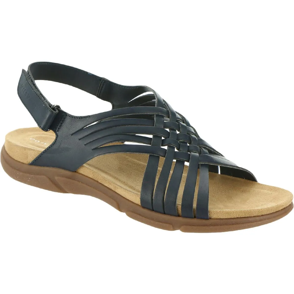 Easy Spirit Womens Mar Leather Slingback Flat Sandals