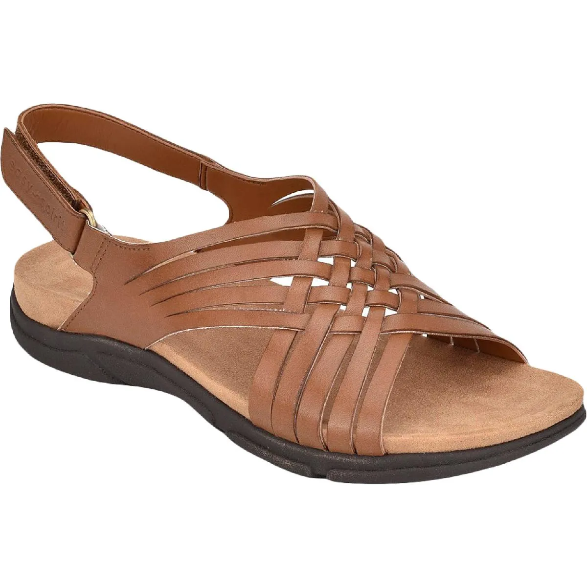Easy Spirit Womens Mar Leather Slingback Flat Sandals