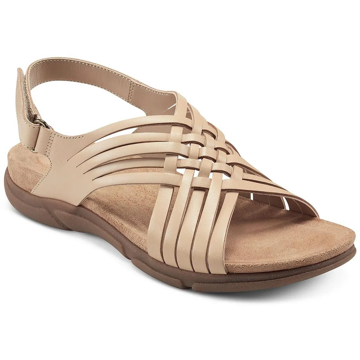Easy Spirit Womens Mar Leather Slingback Flat Sandals