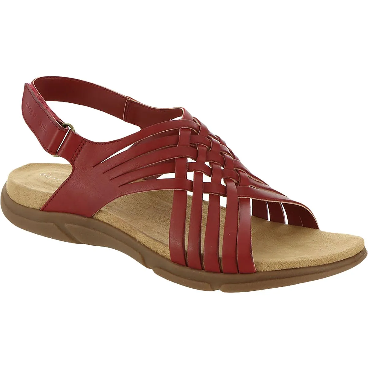 Easy Spirit Womens Mar Leather Slingback Flat Sandals
