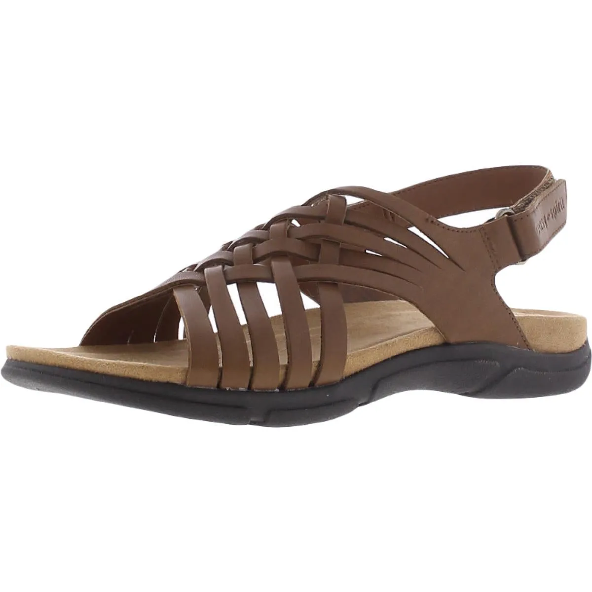 Easy Spirit Womens Mar Leather Slingback Flat Sandals