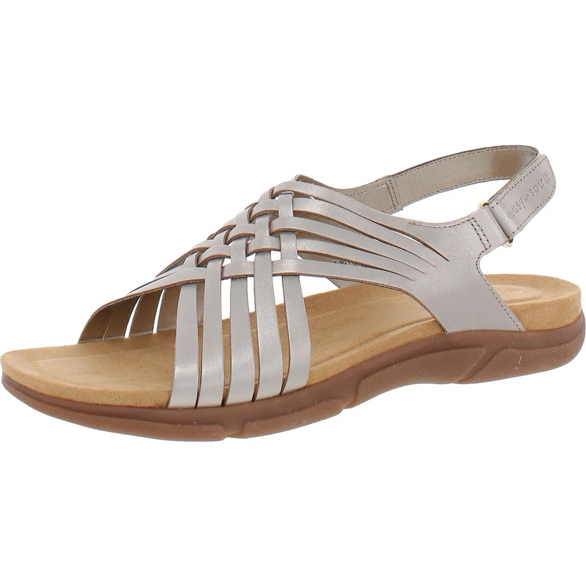 Easy Spirit Womens Mar Leather Slingback Flat Sandals