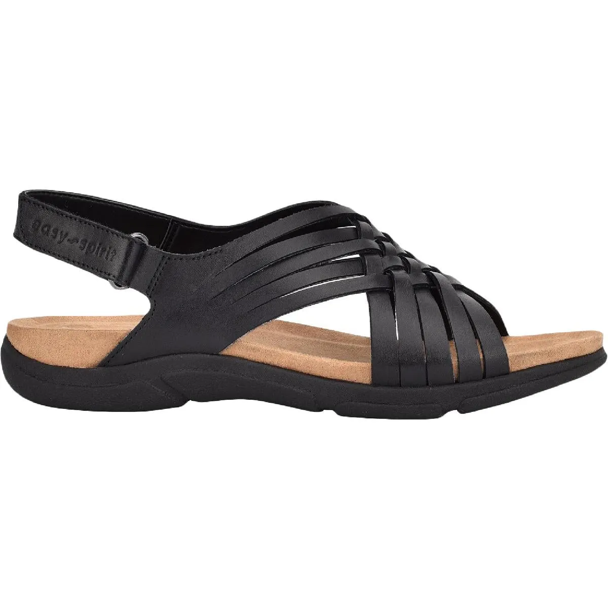 Easy Spirit Womens Mar Leather Slingback Flat Sandals