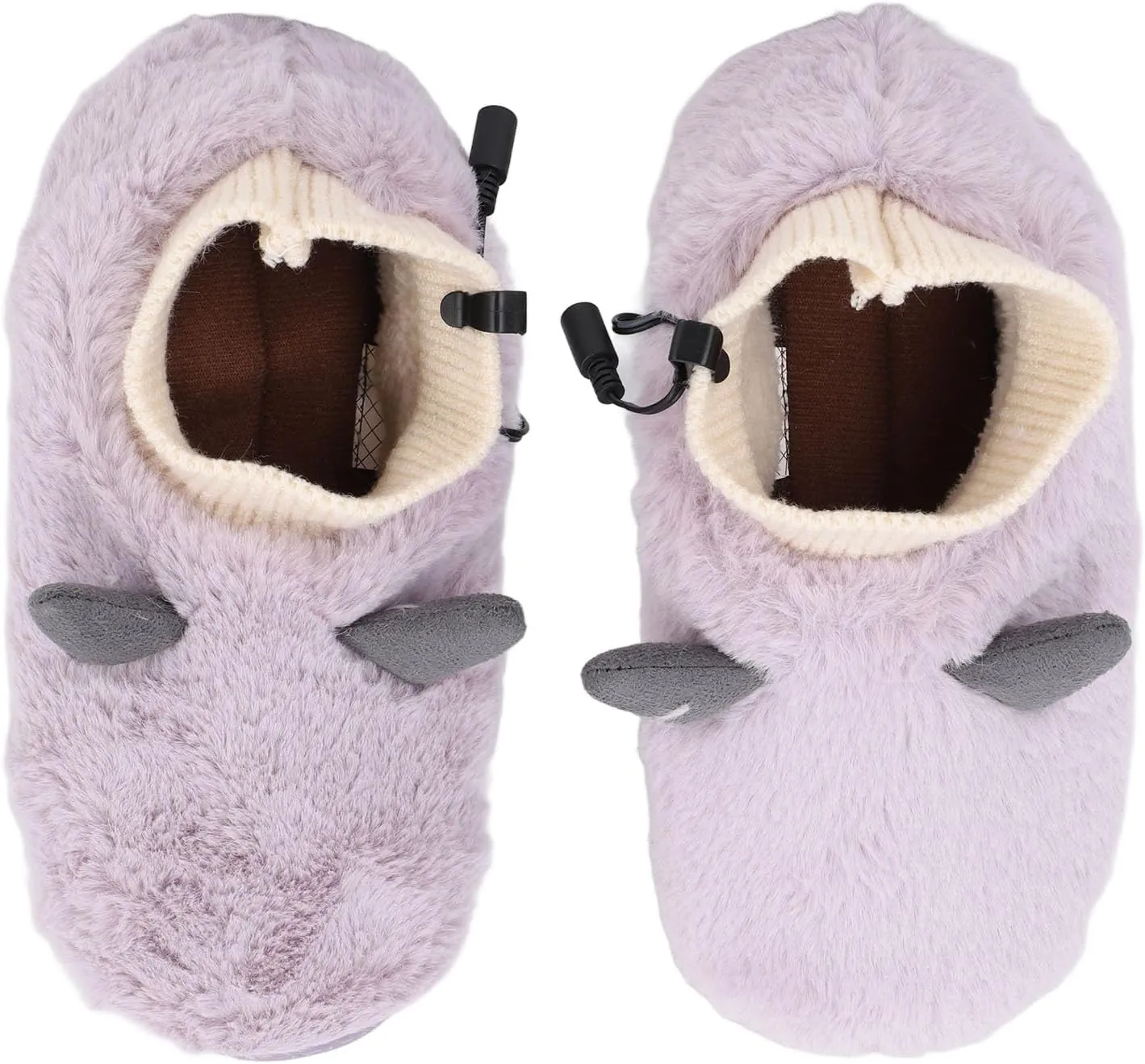 Electric Foot Warmer USB Heating Shoes Adjustable Temperature Walking Heated Slippers Bedroom Dormitory Office School Garden (Purple)