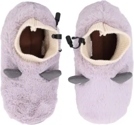 Electric Foot Warmer USB Heating Shoes Adjustable Temperature Walking Heated Slippers Bedroom Dormitory Office School Garden (Purple)