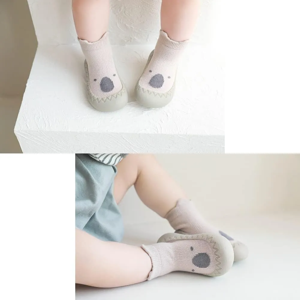 Exegawe Baby Sock Shoes Toddler Cartoon Soft Rubber Sole Non Slip Floor Slipper for Boys Girls First Walking