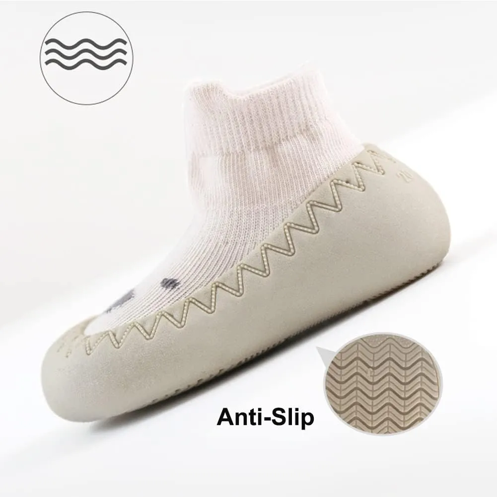 Exegawe Baby Sock Shoes Toddler Cartoon Soft Rubber Sole Non Slip Floor Slipper for Boys Girls First Walking