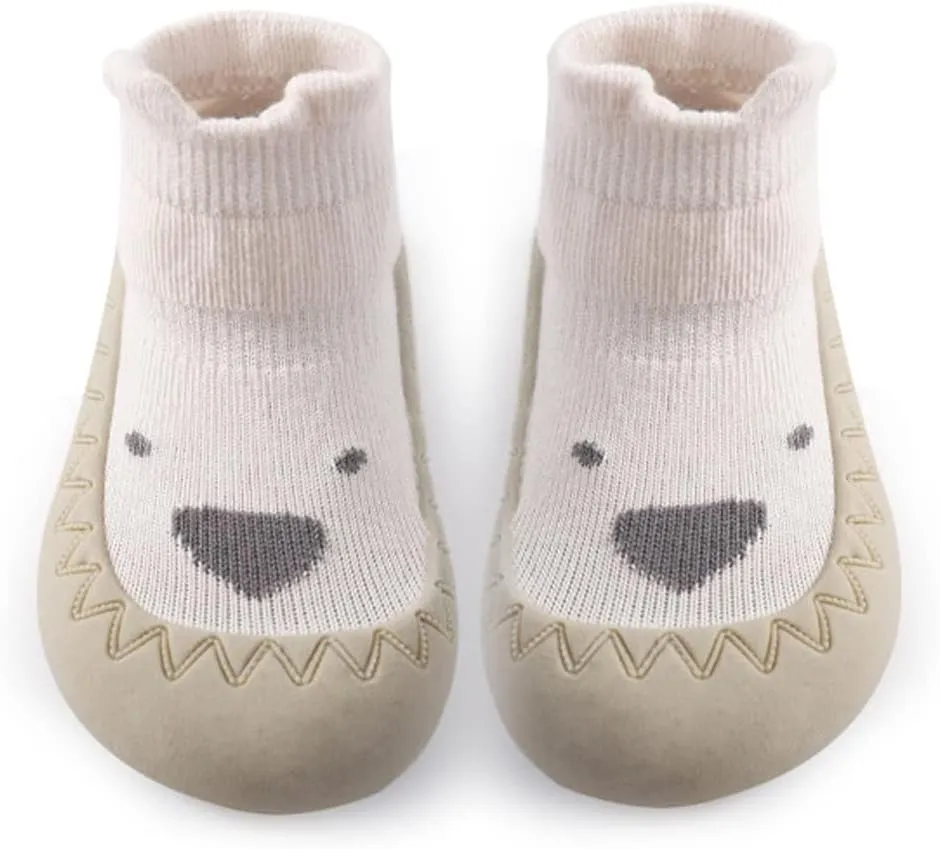 Exegawe Baby Sock Shoes Toddler Cartoon Soft Rubber Sole Non Slip Floor Slipper for Boys Girls First Walking