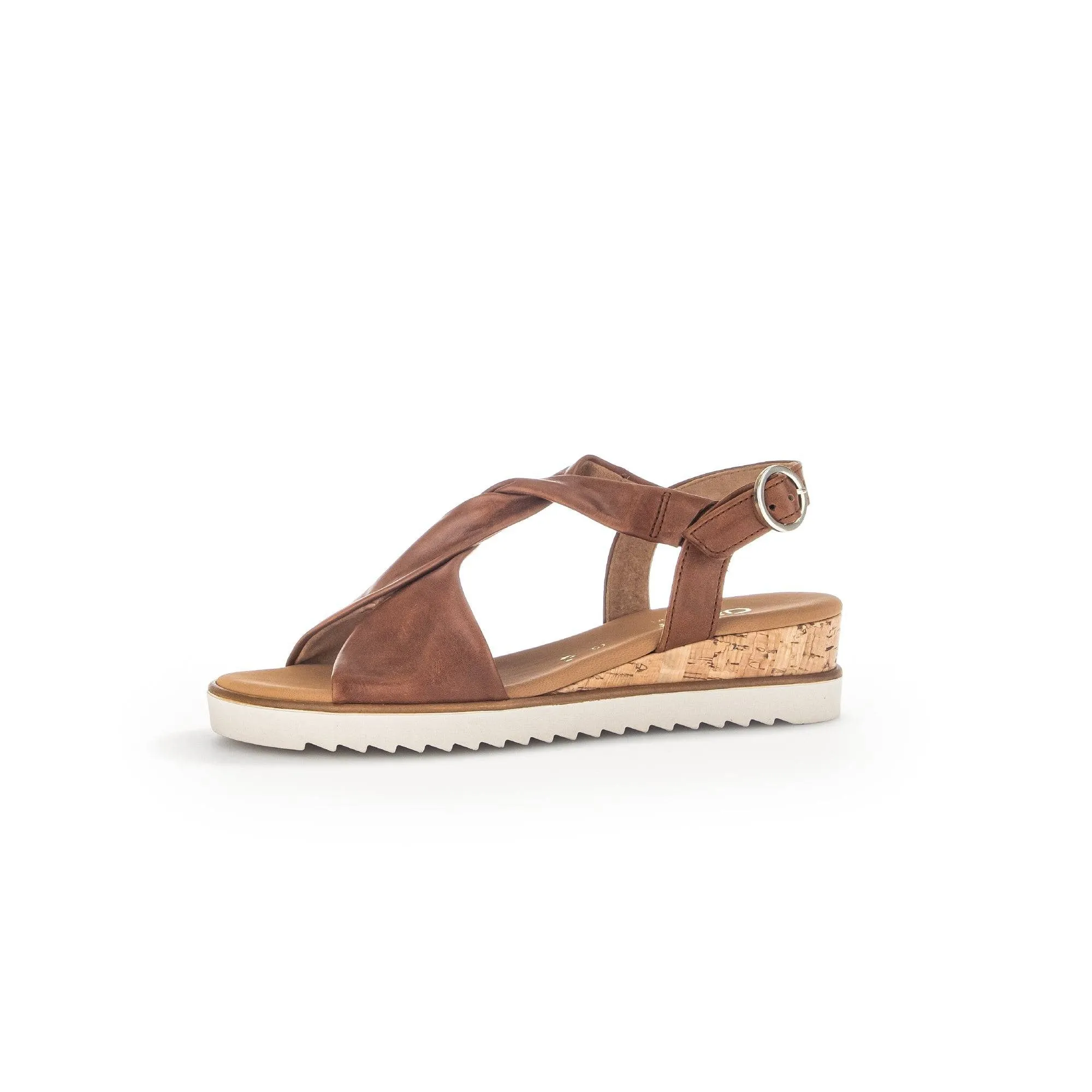 Gabor 42.751.53 Rich Ladies Peanut Leather Buckle Sandals