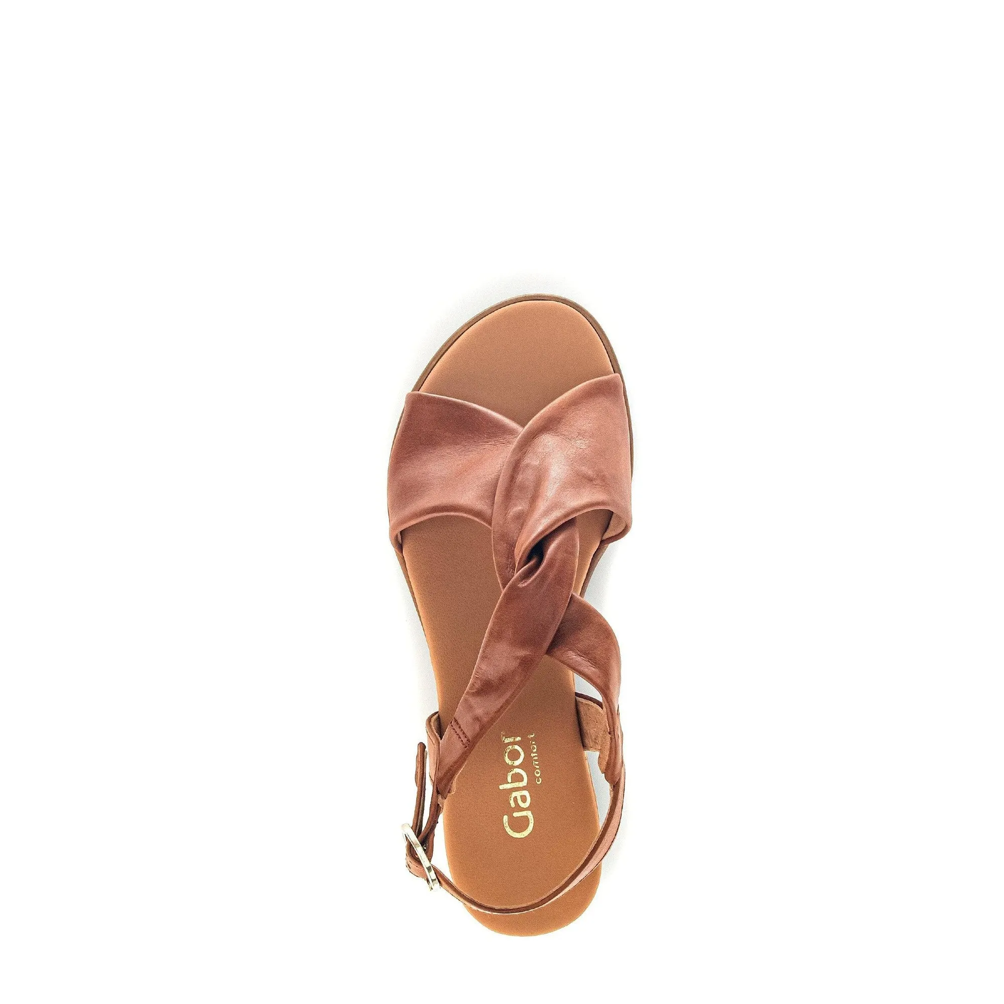 Gabor 42.751.53 Rich Ladies Peanut Leather Buckle Sandals