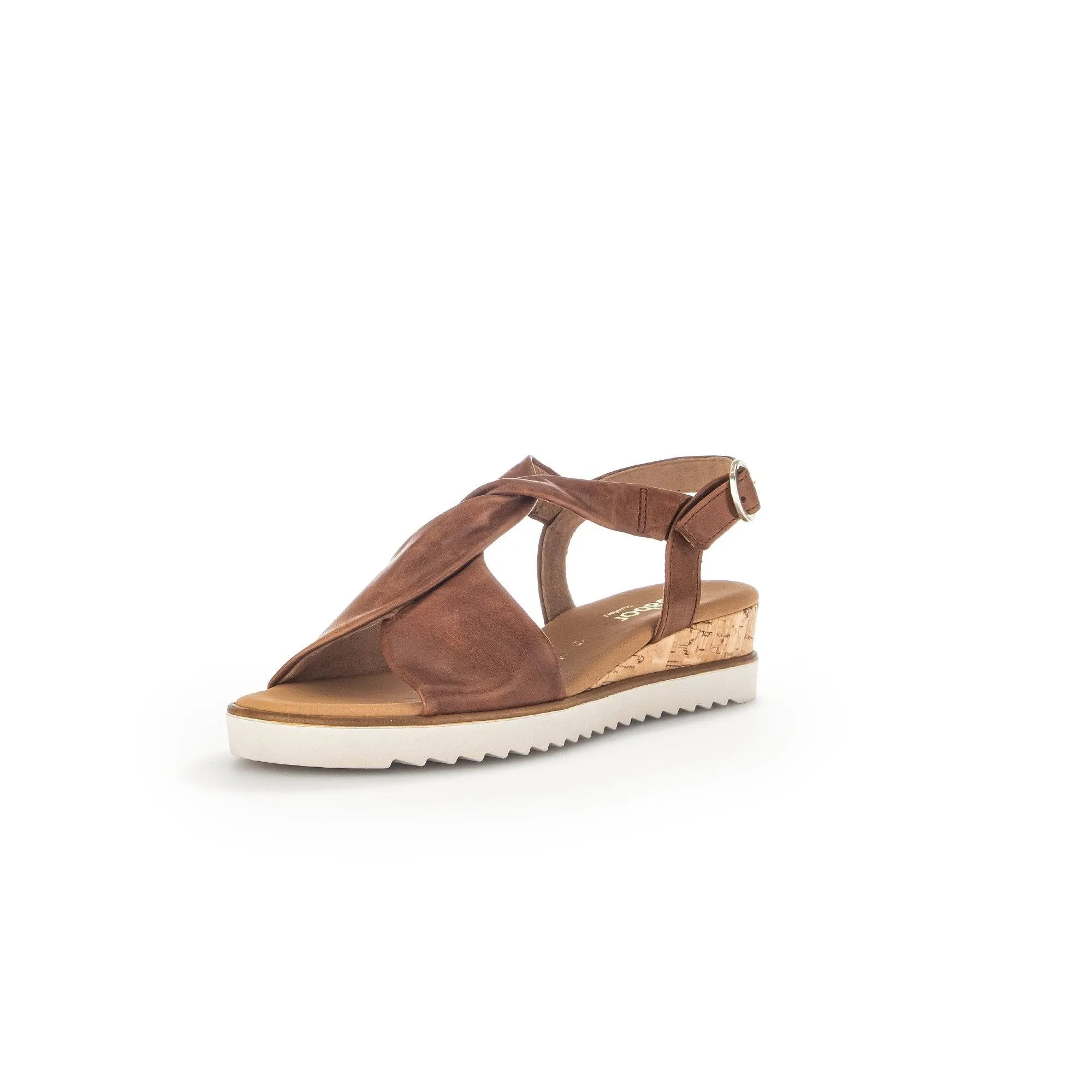 Gabor 42.751.53 Rich Ladies Peanut Leather Buckle Sandals