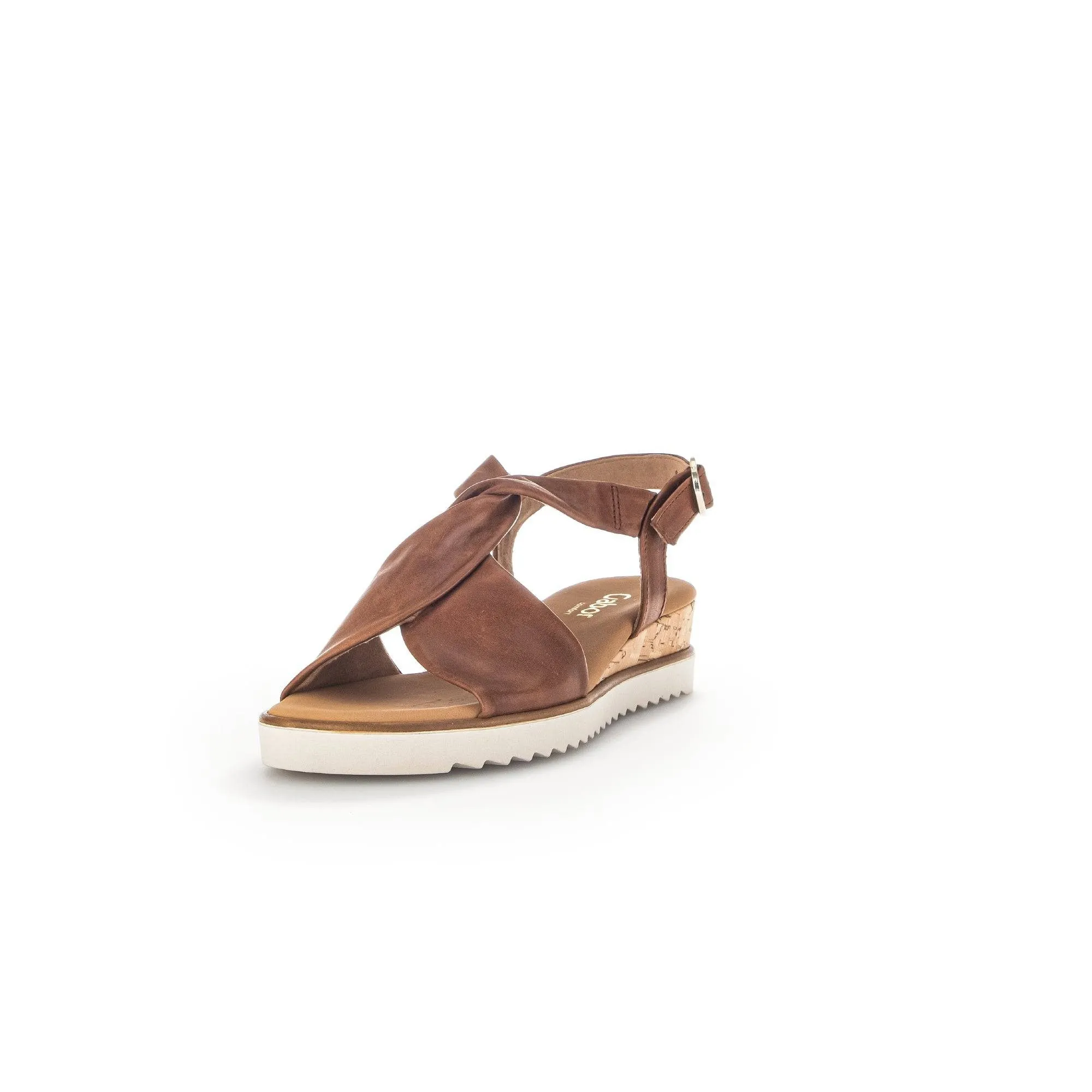 Gabor 42.751.53 Rich Ladies Peanut Leather Buckle Sandals