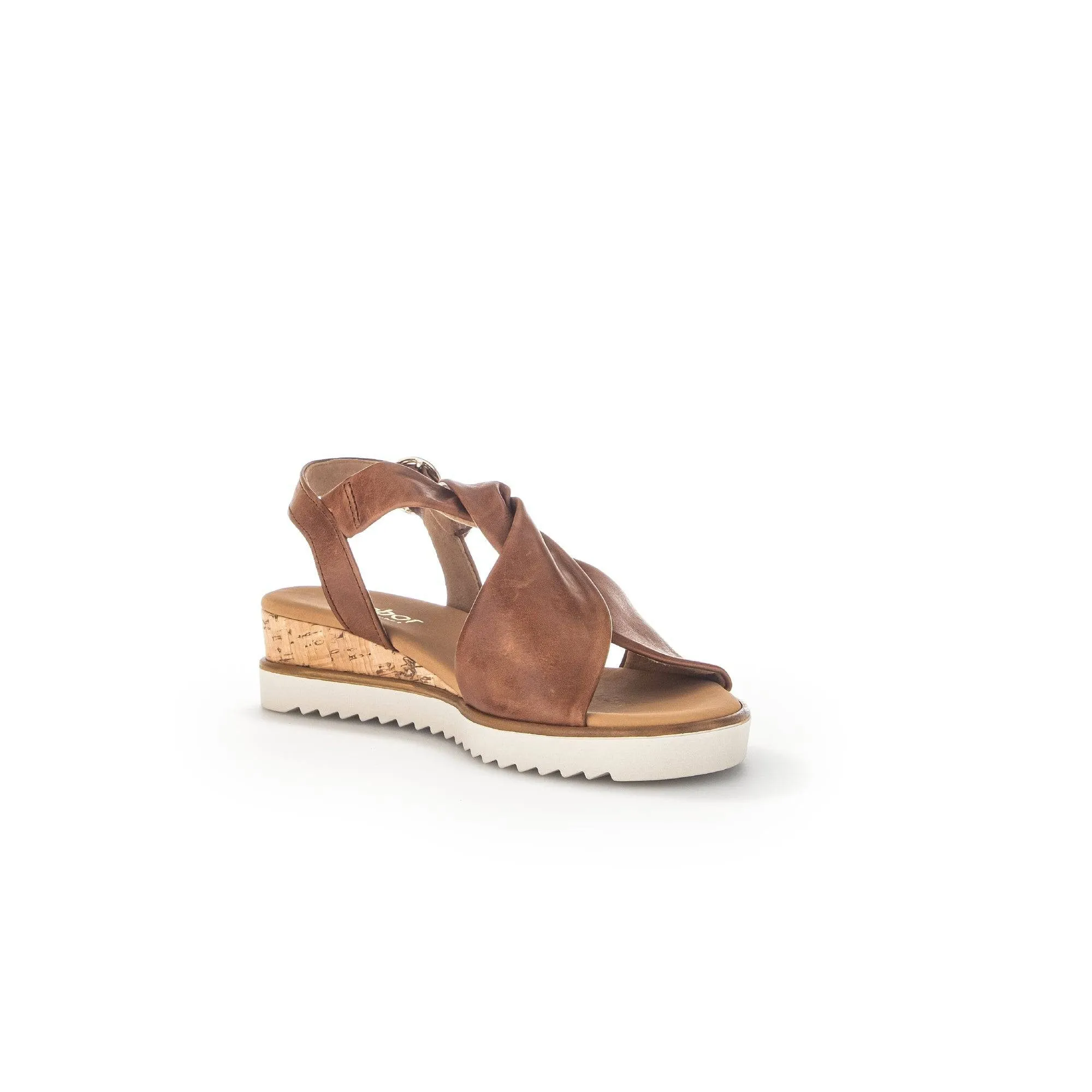 Gabor 42.751.53 Rich Ladies Peanut Leather Buckle Sandals
