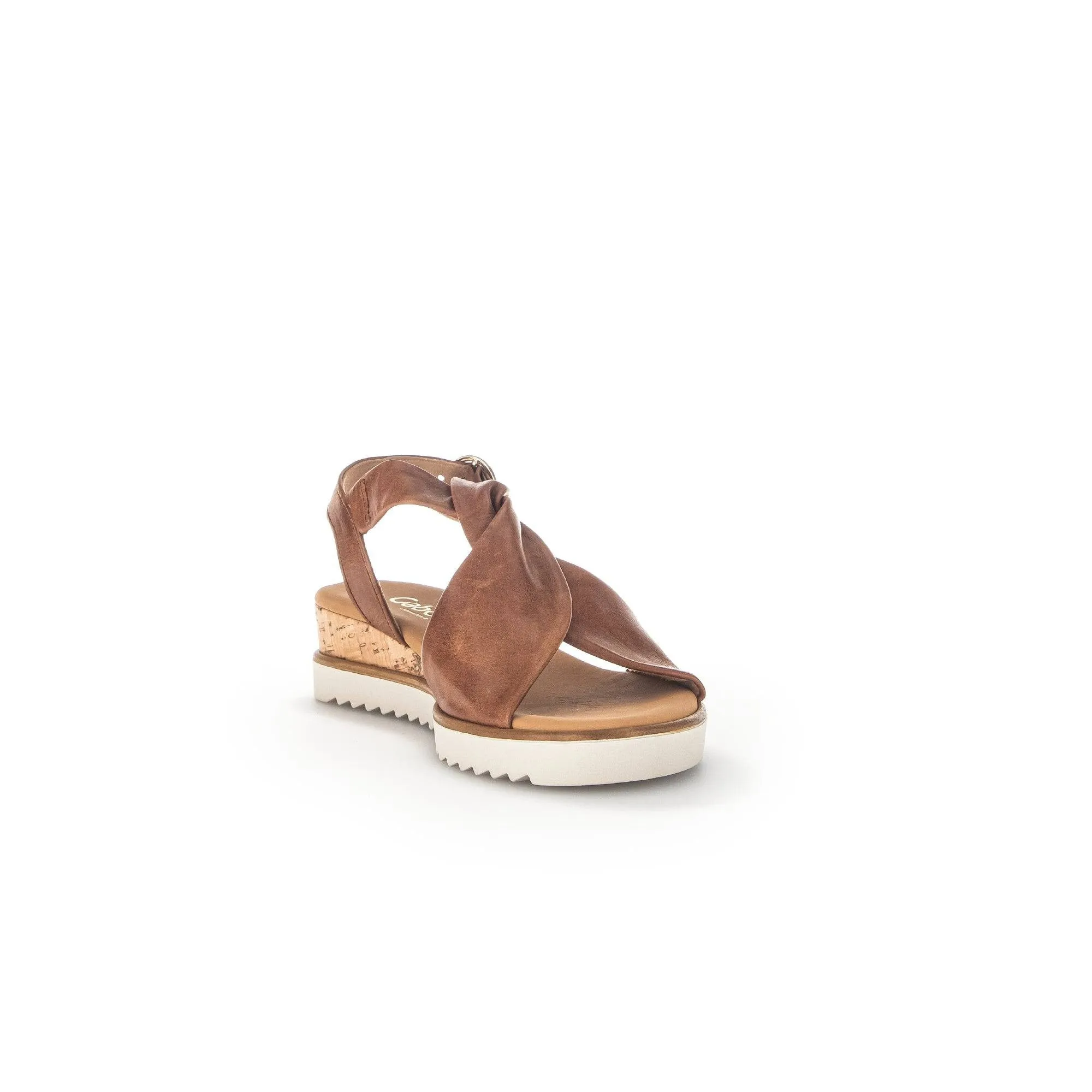 Gabor 42.751.53 Rich Ladies Peanut Leather Buckle Sandals