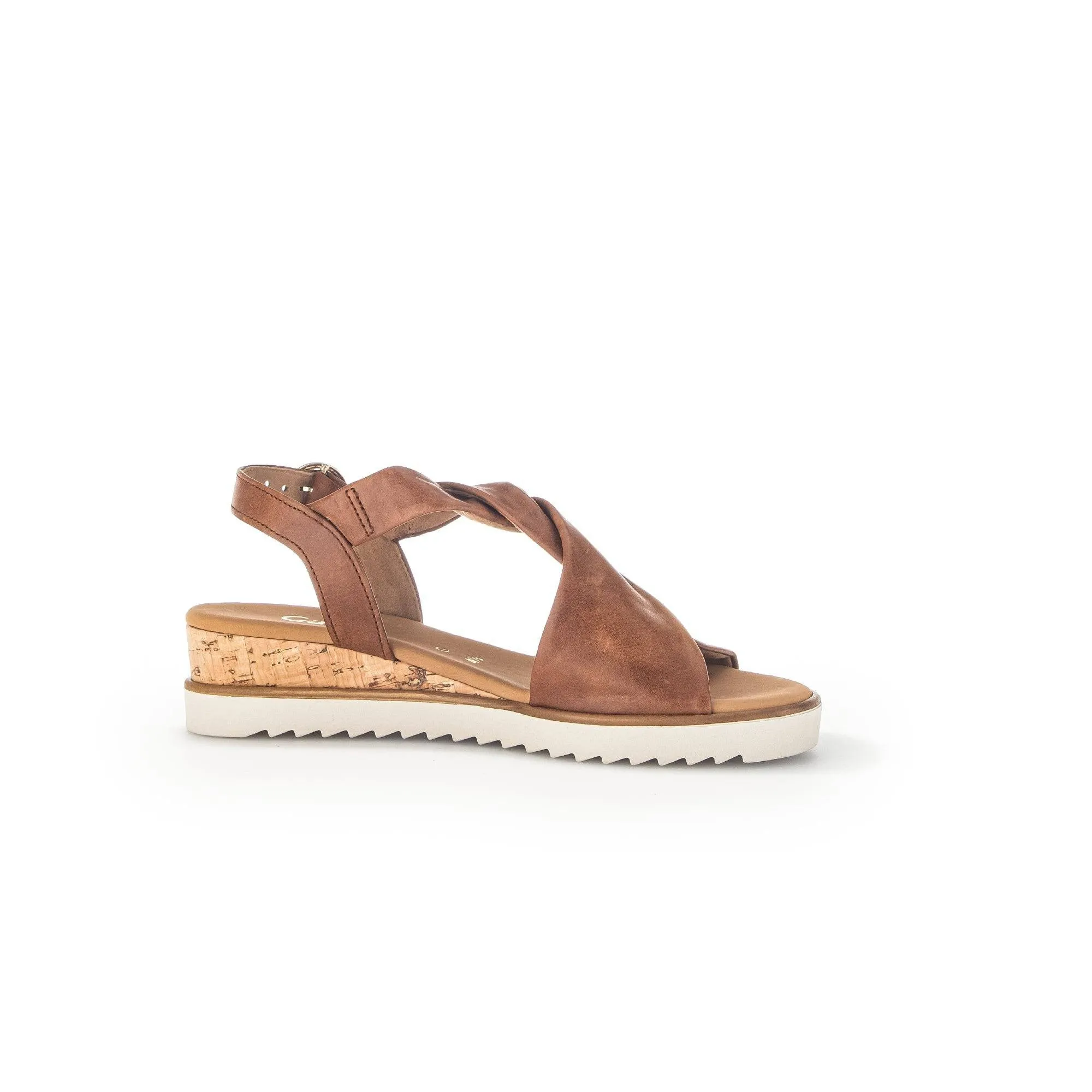 Gabor 42.751.53 Rich Ladies Peanut Leather Buckle Sandals
