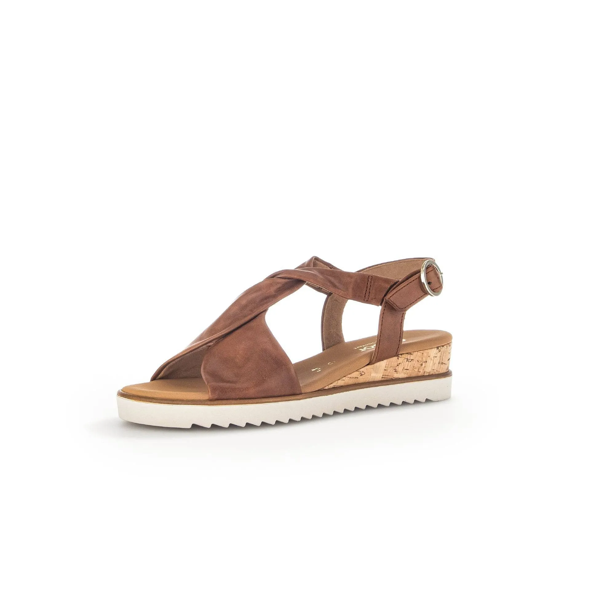 Gabor 42.751.53 Rich Ladies Peanut Leather Buckle Sandals