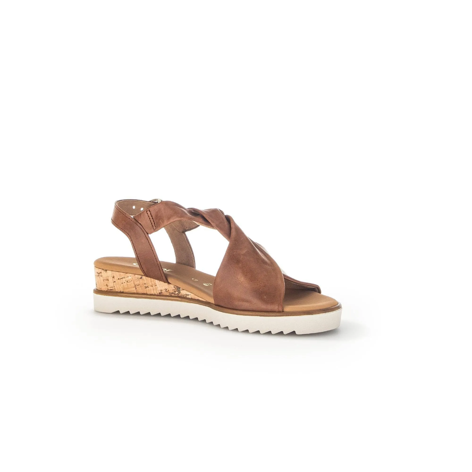 Gabor 42.751.53 Rich Ladies Peanut Leather Buckle Sandals