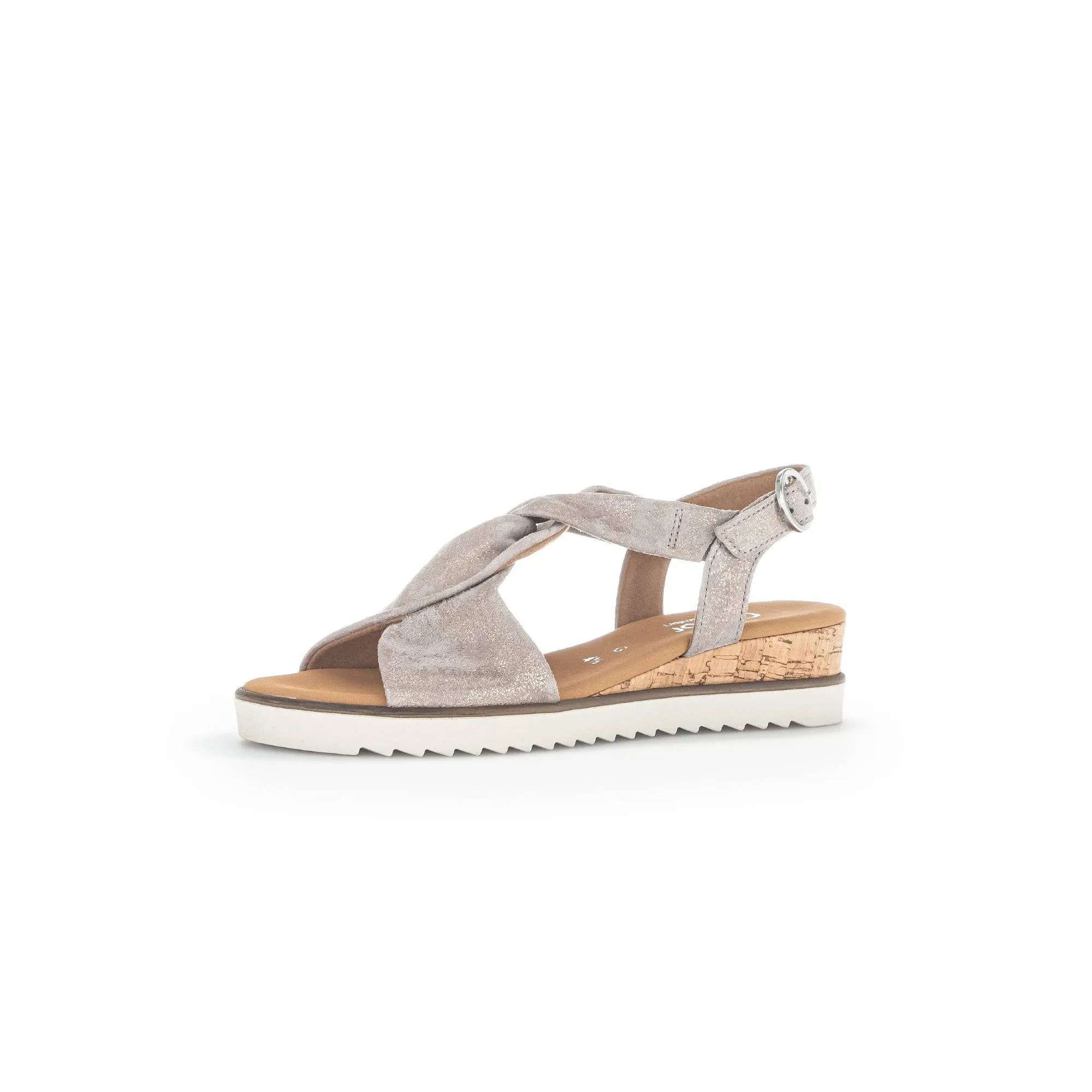 Gabor 42.751.95 Rich Ladies Gold Metallic Leather Buckle Sandals
