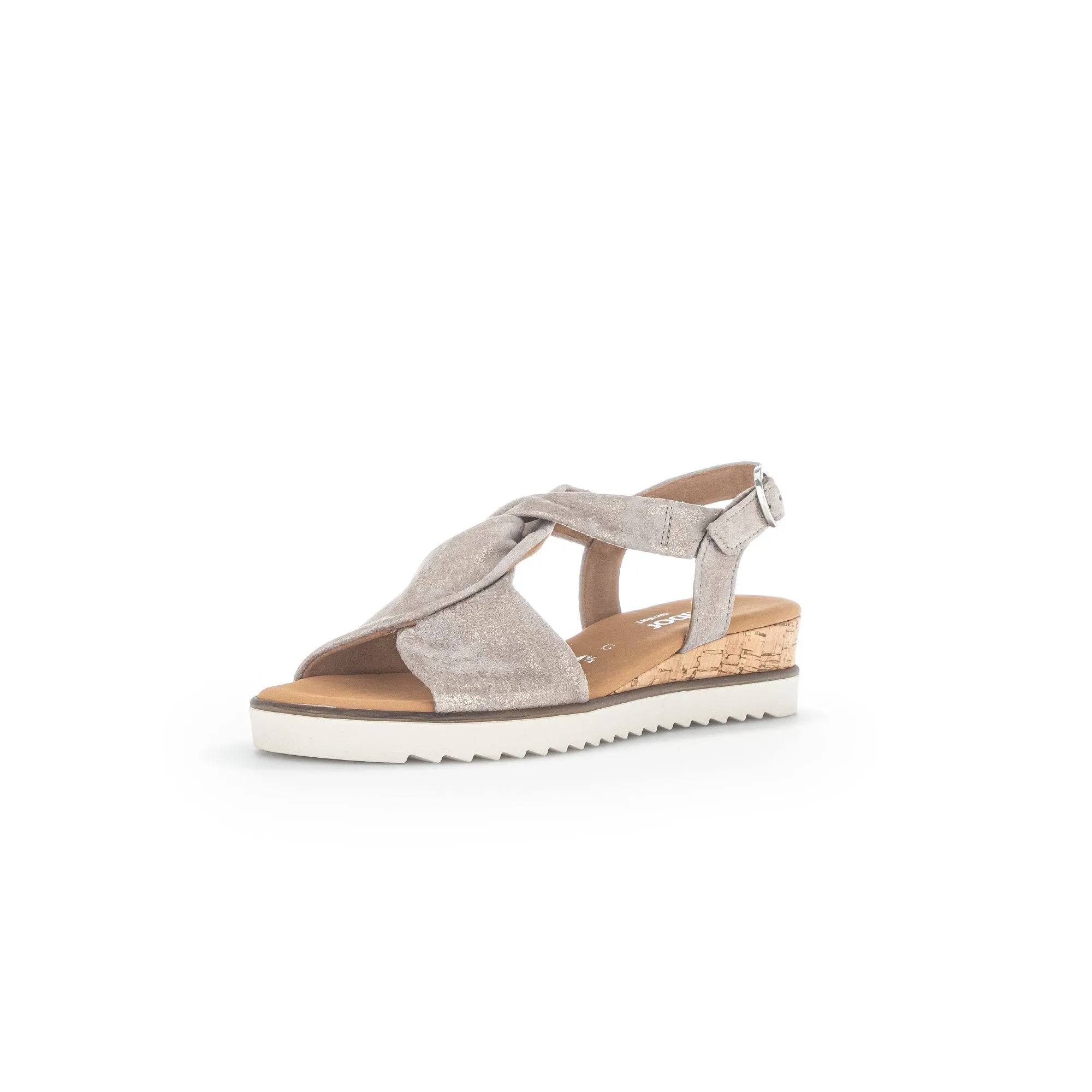 Gabor 42.751.95 Rich Ladies Gold Metallic Leather Buckle Sandals