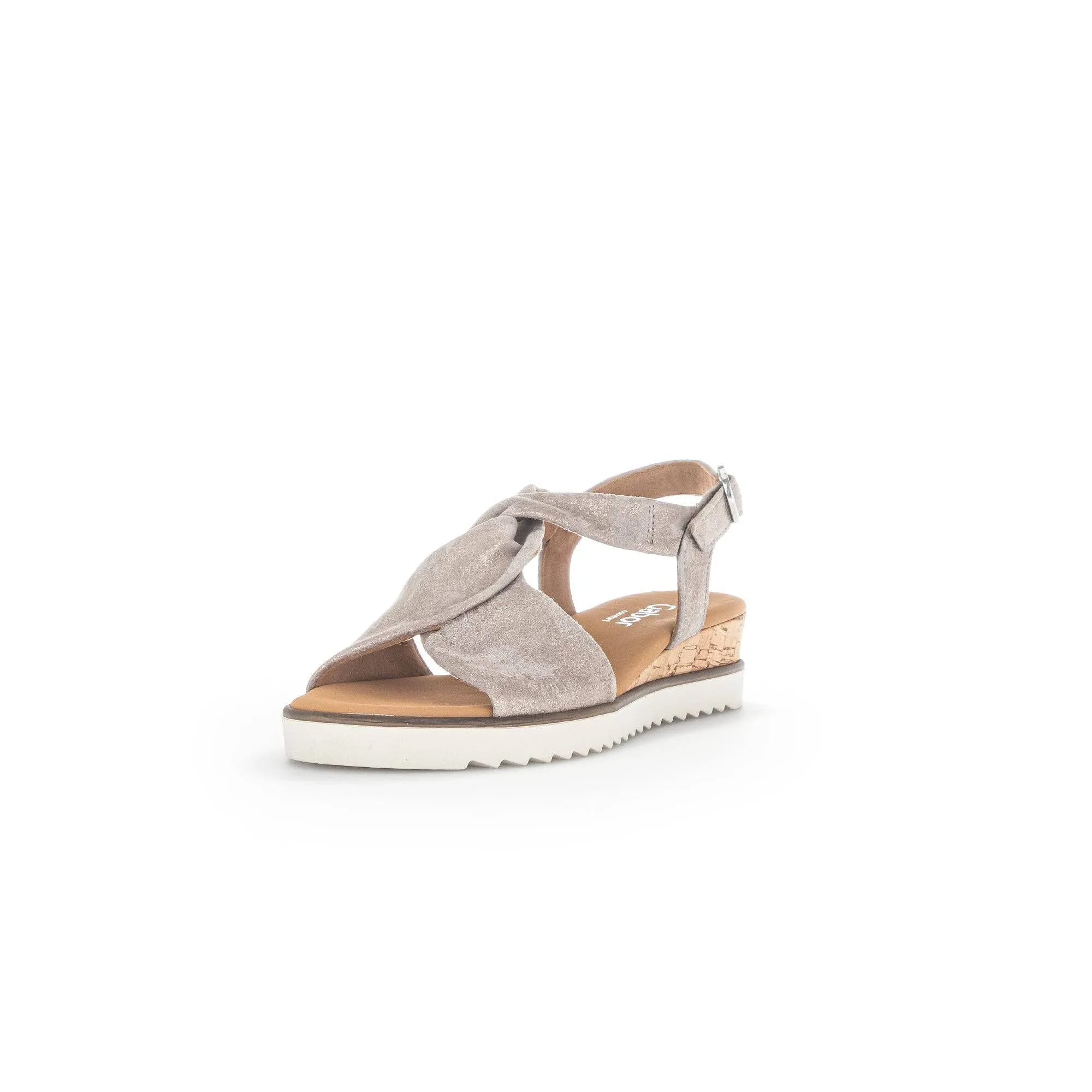 Gabor 42.751.95 Rich Ladies Gold Metallic Leather Buckle Sandals