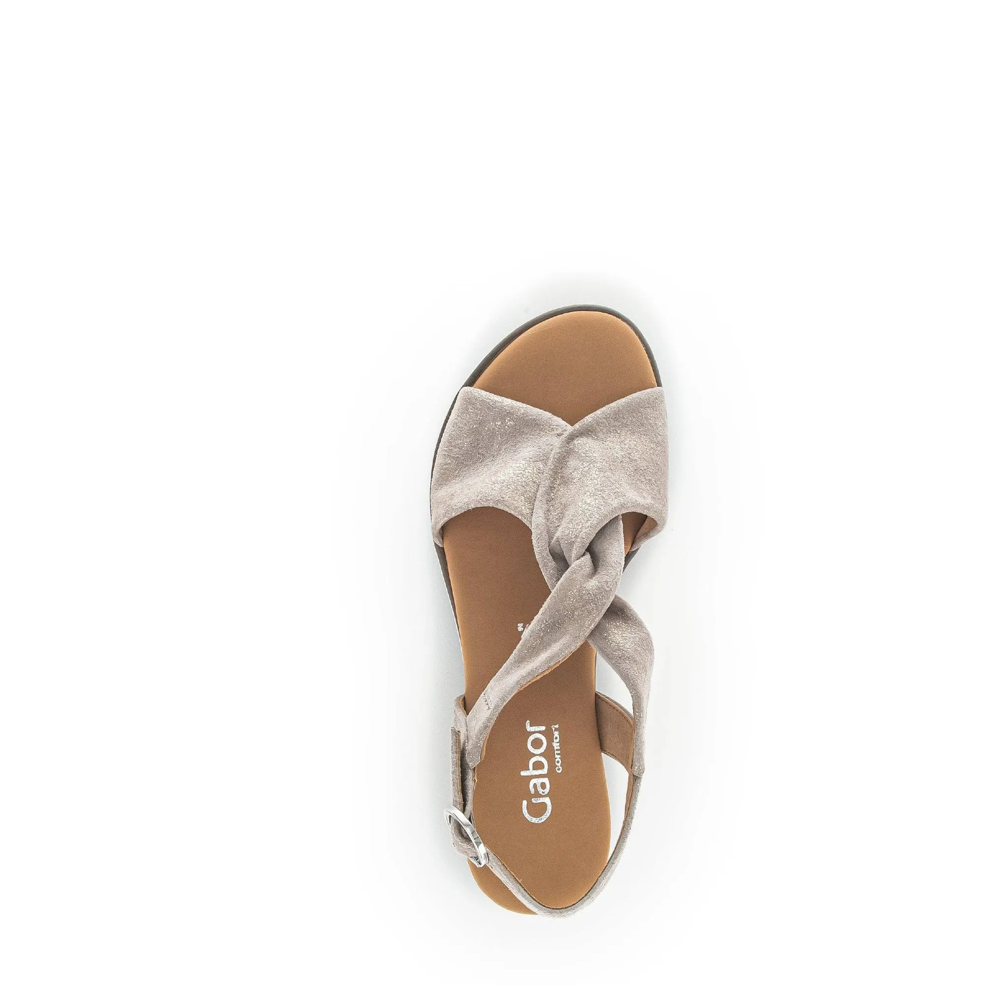 Gabor 42.751.95 Rich Ladies Gold Metallic Leather Buckle Sandals
