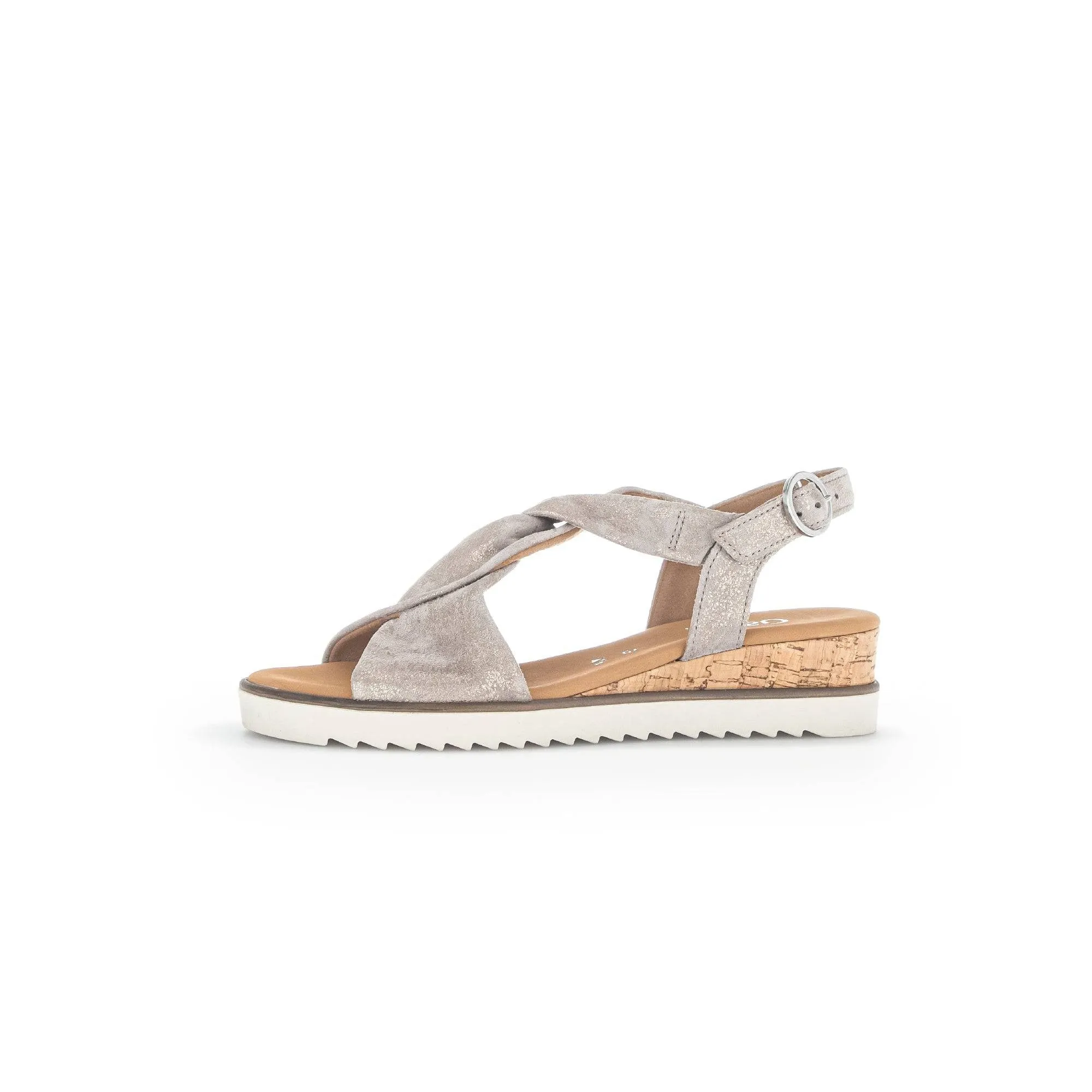 Gabor 42.751.95 Rich Ladies Gold Metallic Leather Buckle Sandals