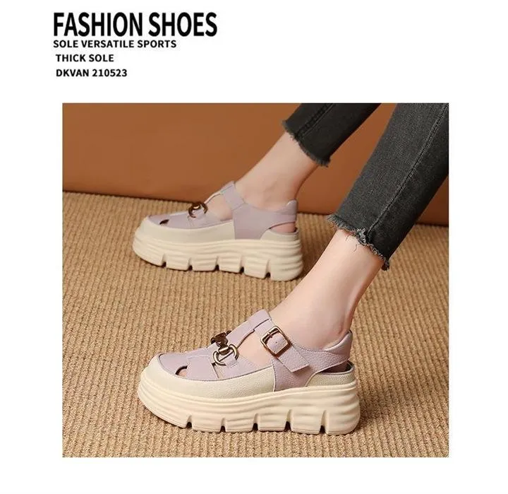 Hollow Woven Leather Sports Sandals