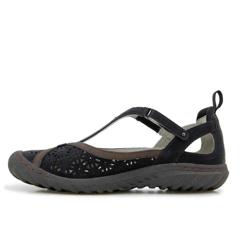 JBU Women's Daffodil Mary Jane Shoes- Black Earth
