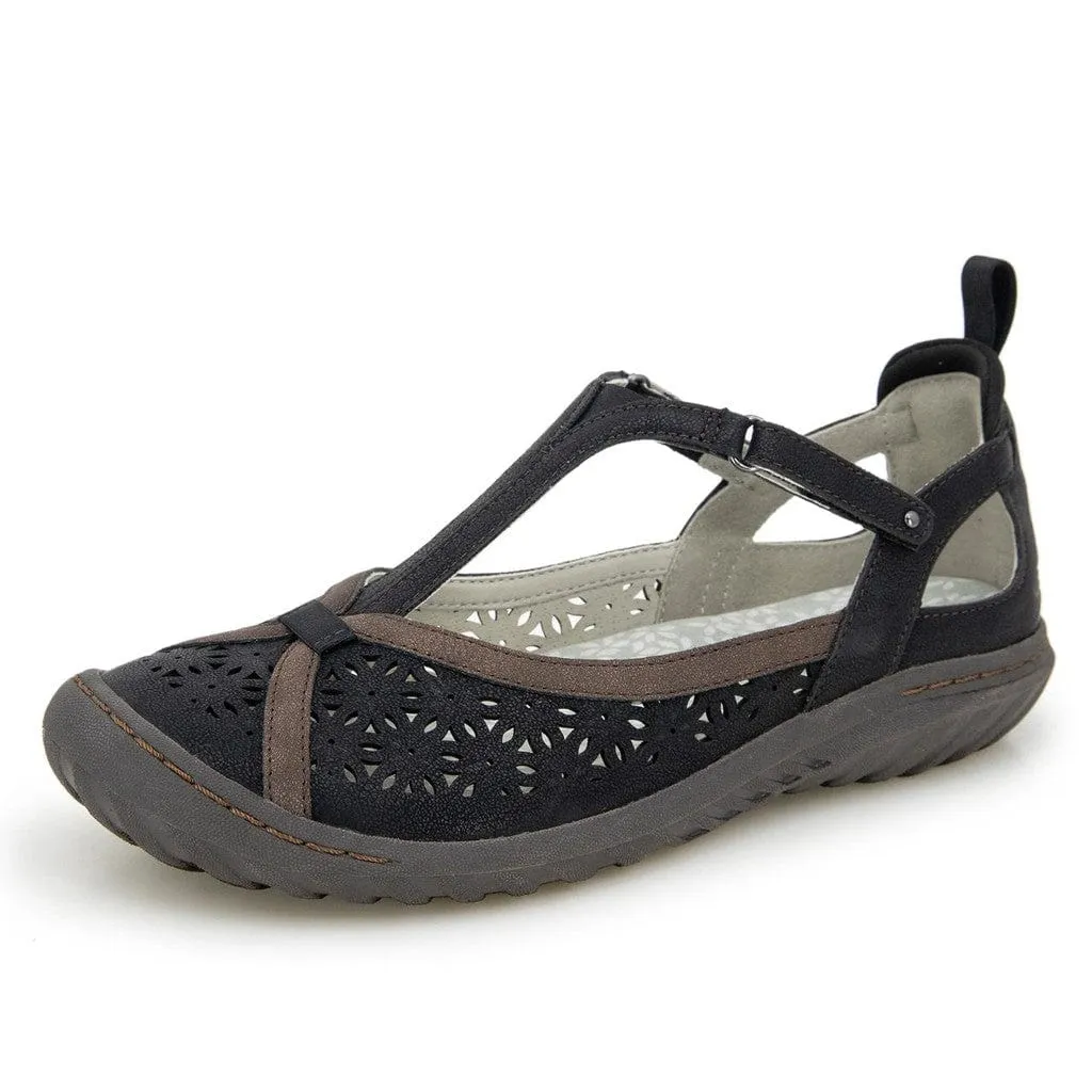 JBU Women's Daffodil Mary Jane Shoes- Black Earth