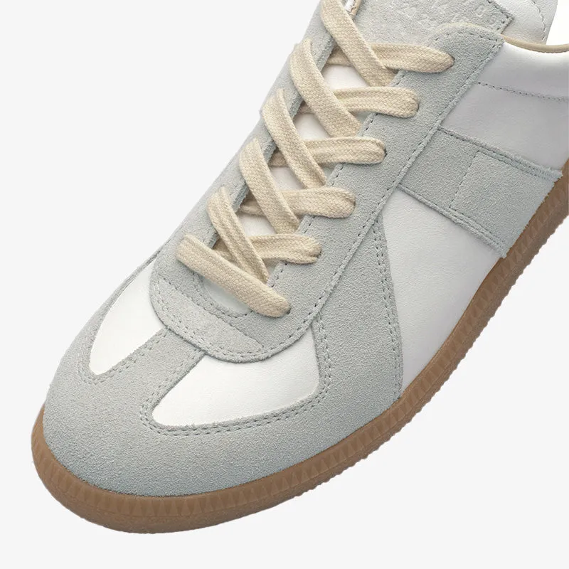 Mint Green and White Leather Sneakers