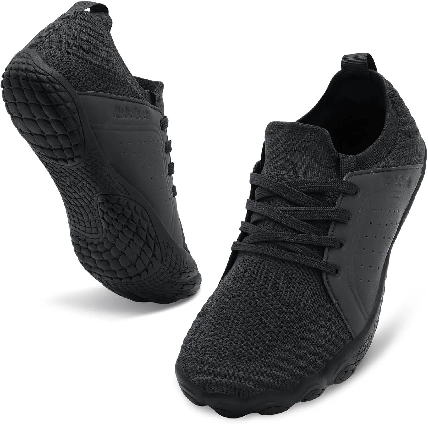 relxfeet Men's Barefoot Trail Running Shoes Minimalist Wide Toe Box Design Zero Drop Non-Slip Rubber Sole for Gym Hiking Walking