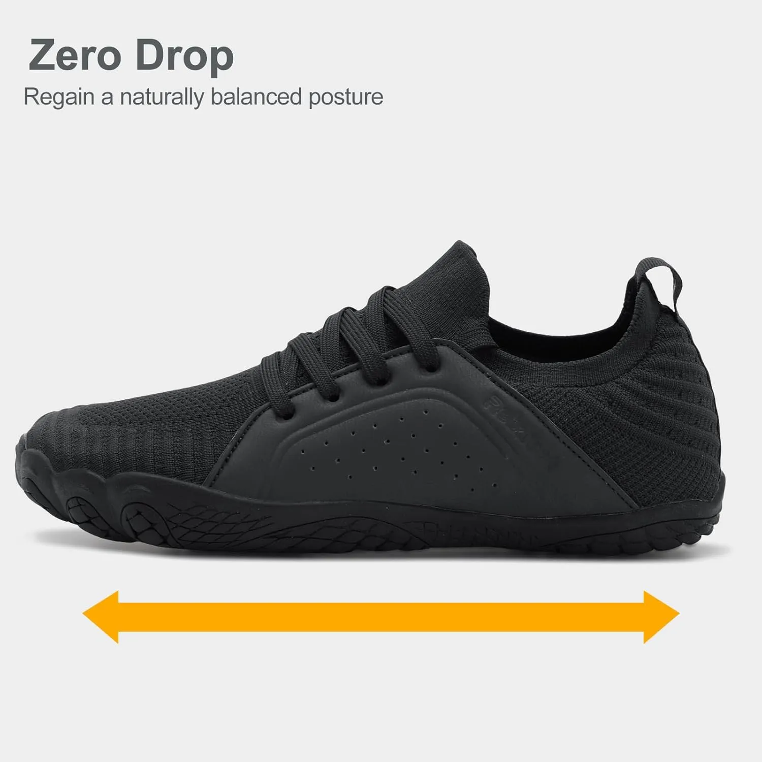 relxfeet Men's Barefoot Trail Running Shoes Minimalist Wide Toe Box Design Zero Drop Non-Slip Rubber Sole for Gym Hiking Walking