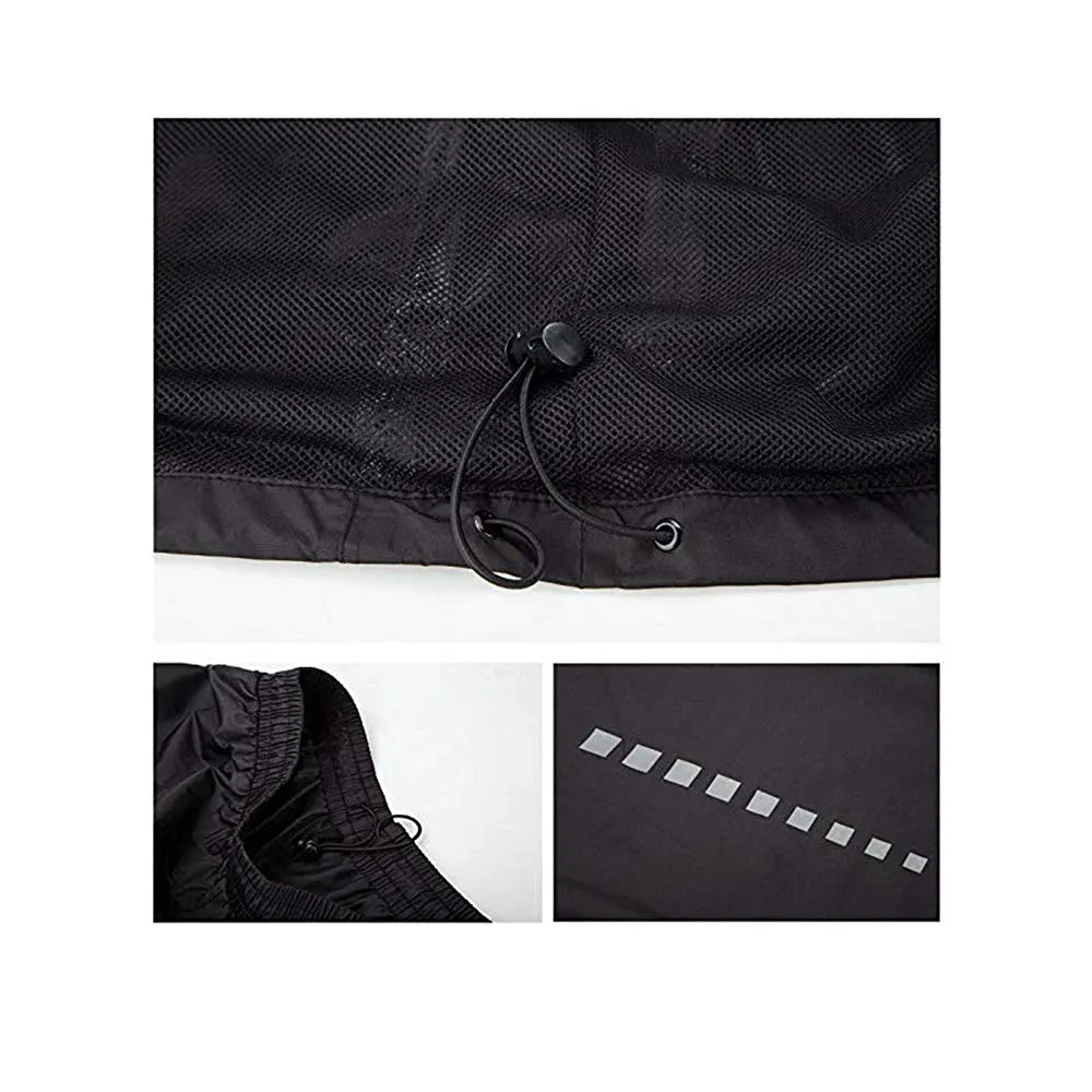 SMASYS Black Windbreaker Waterproof Outdoor Rainsuit