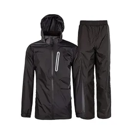 SMASYS Black Windbreaker Waterproof Outdoor Rainsuit