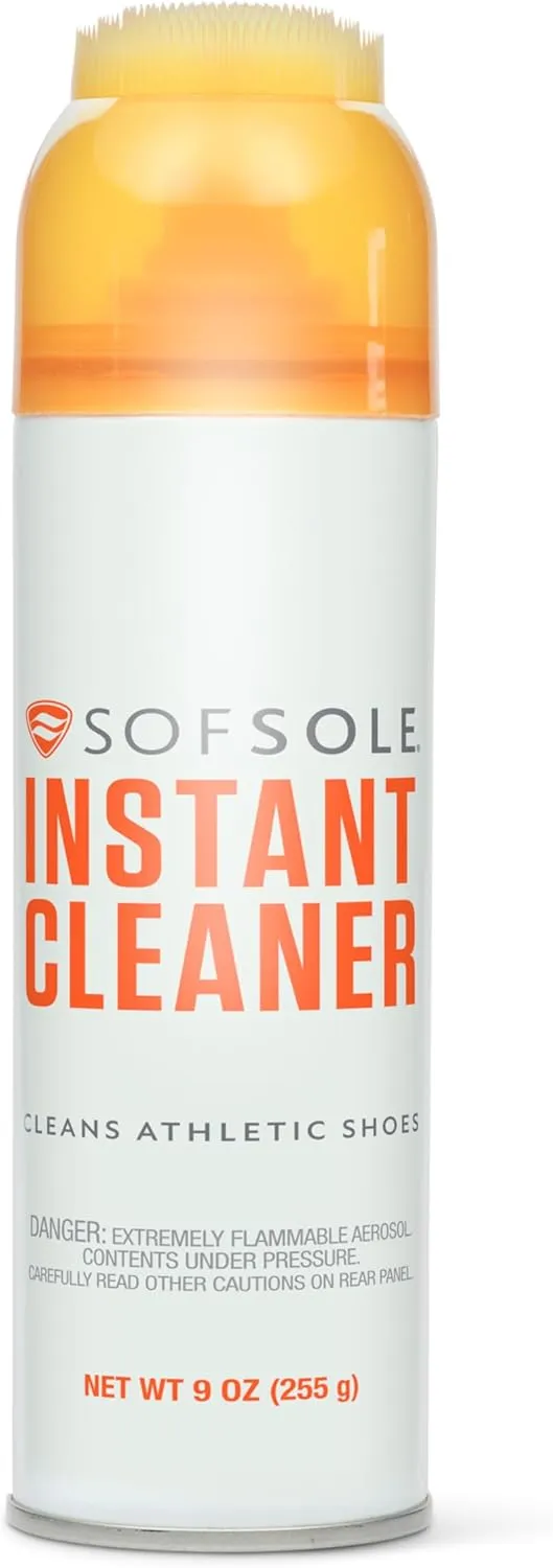 SOFSOLE Instant Cleaner 5 oz or 9 oz - Deep Cleaning Foaming Action Lifts Dirt & Debris from Toughest Fabrics & Materials - Scrub Top Applicator - Refreshing Scent - Athletic Shoes & Footwear