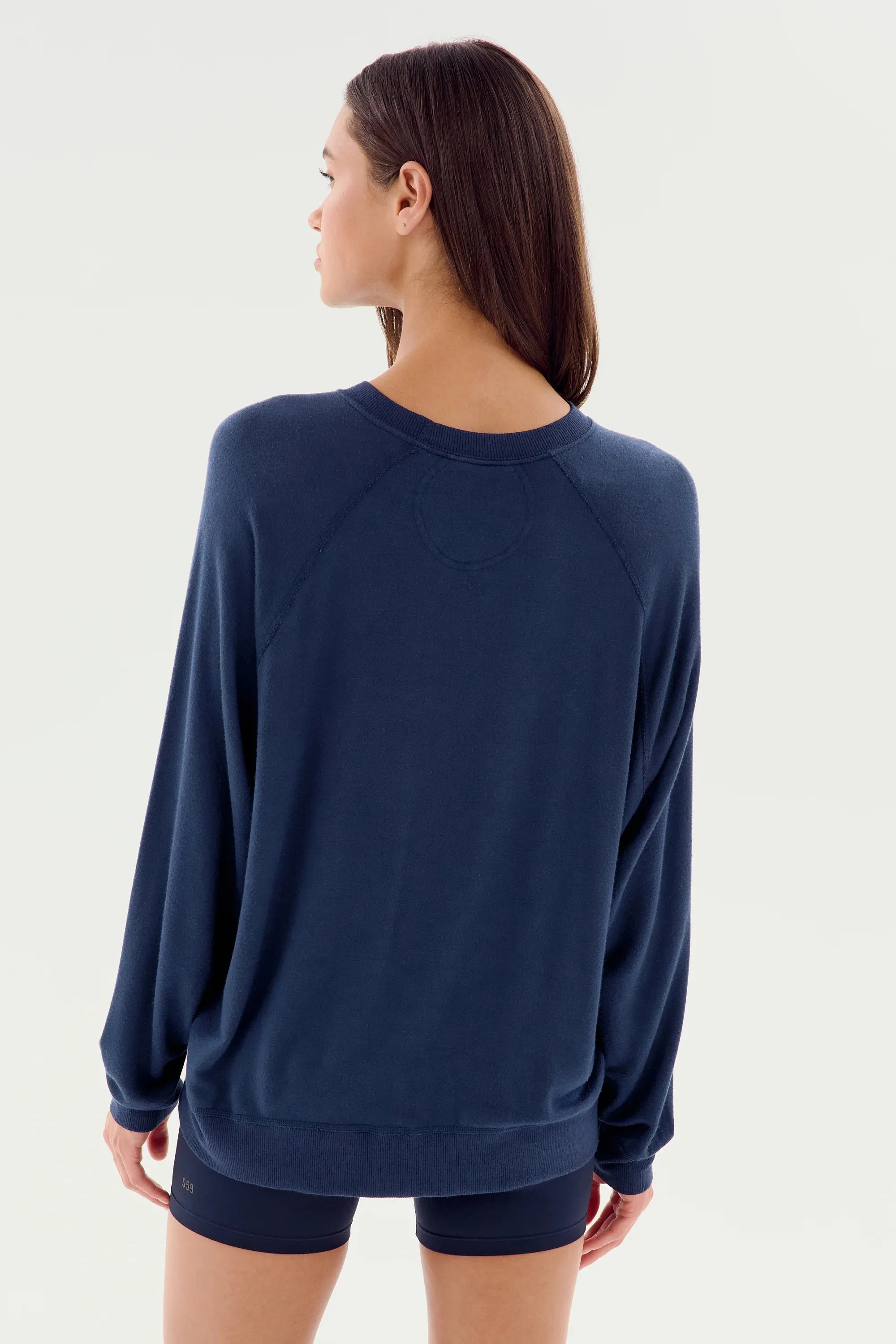 Splits59 Andie Long Sleeve Sweater in Navy