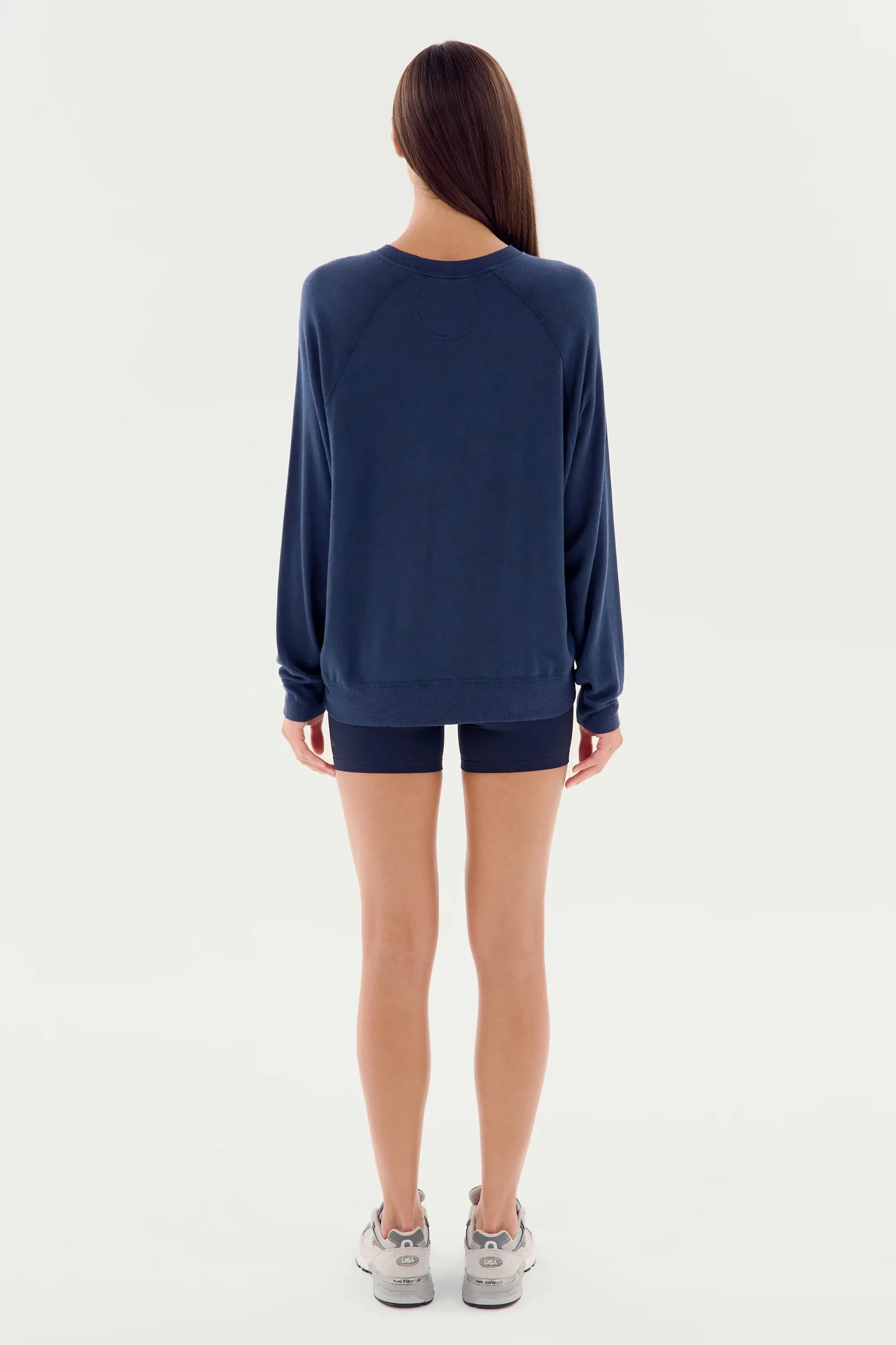 Splits59 Andie Long Sleeve Sweater in Navy