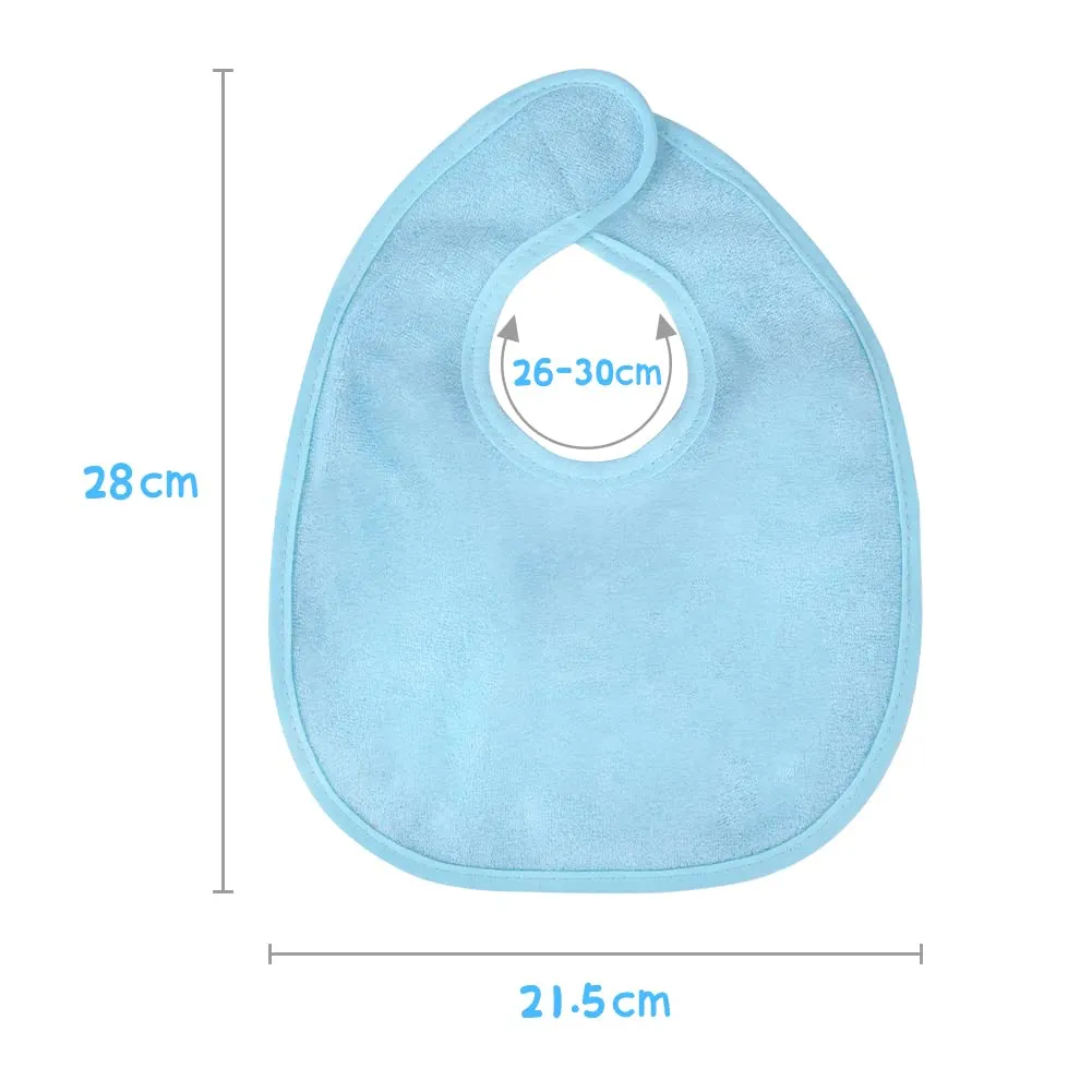 Vicloon Baby Bibs, 8Pcs Terry Bib Set, Baby Bibs for Girls & Boys, Terry Drool Cotton Bibs Waterproof Protection, Adjustable Hook-&-Loop Closure, Baby Bibs for Drooling and Teething(Color)