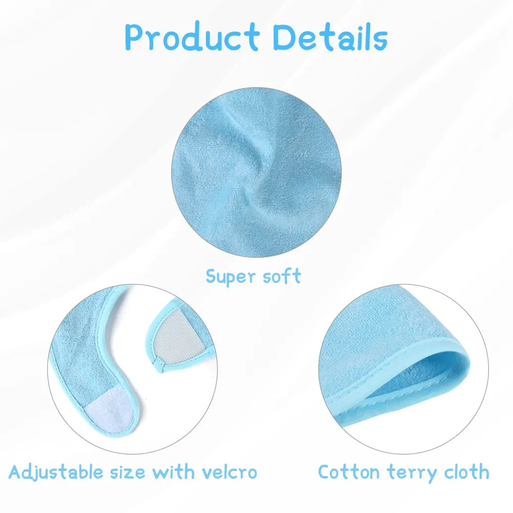 Vicloon Baby Bibs, 8Pcs Terry Bib Set, Baby Bibs for Girls & Boys, Terry Drool Cotton Bibs Waterproof Protection, Adjustable Hook-&-Loop Closure, Baby Bibs for Drooling and Teething(Color)