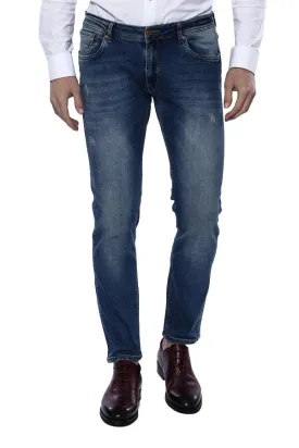 WSS Washed Dark Blue Men Jean Pants  - Singen